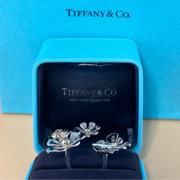 Tiffany & Co RTT Love Bugs Ladybug 3 Flower Cluster Ring. 18K & Silver. Size 6. - Picture 7 of 16